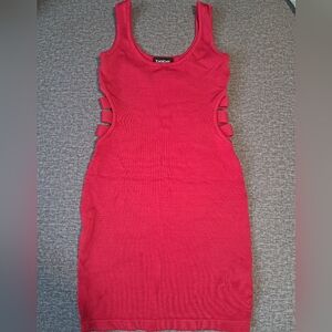 bebe red body con dress